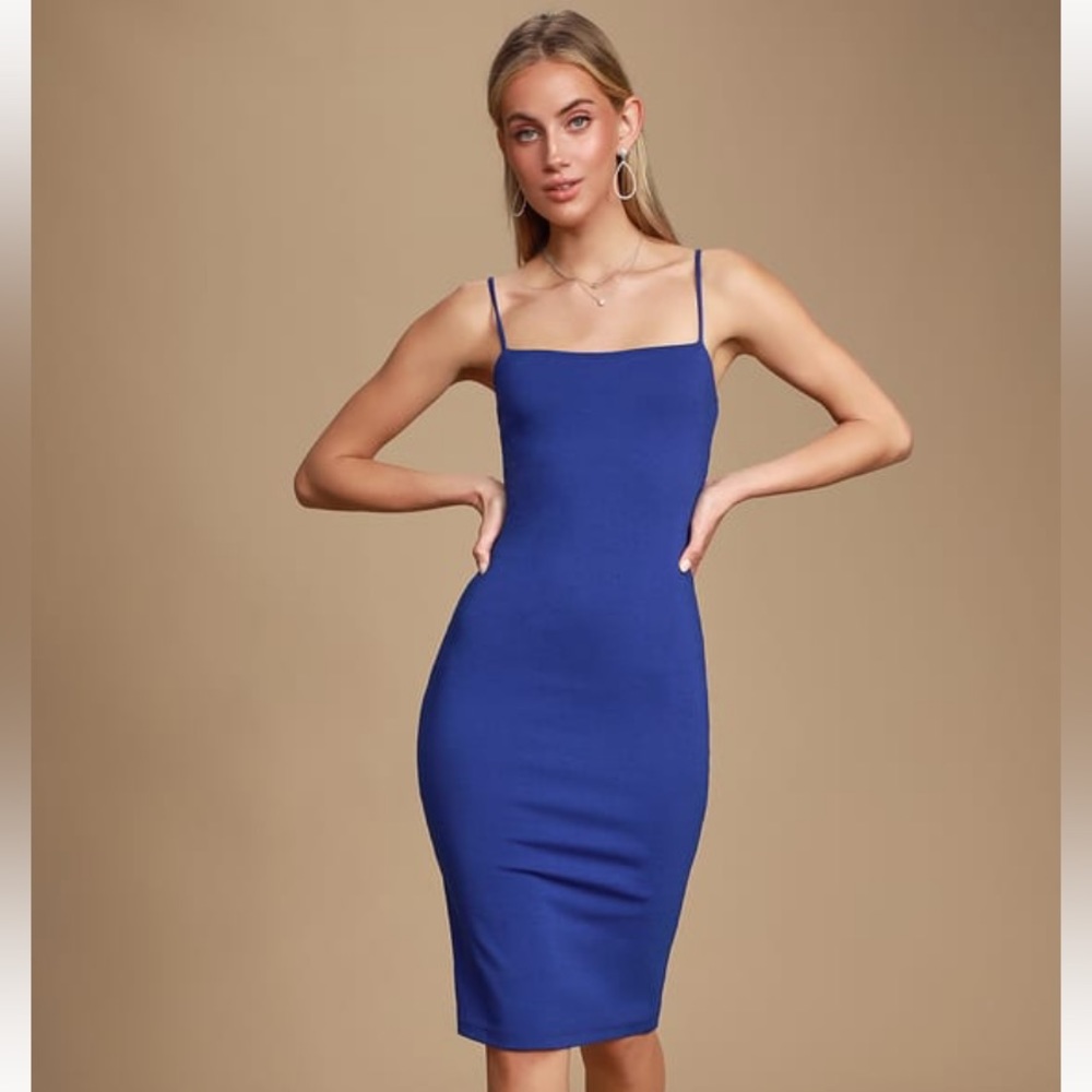 Lulus royal blue bodycon midi dress